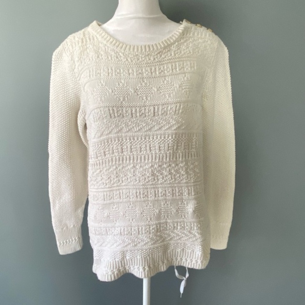 Talbots size M Women's White knit Sweater